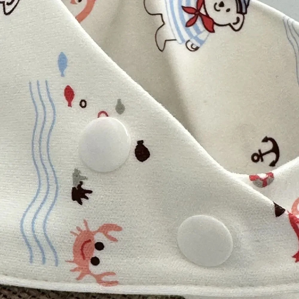 M&Y Organic Bandana Bibs 2 Packs Of Four Soft, Double-Sided, Adjustable Snap